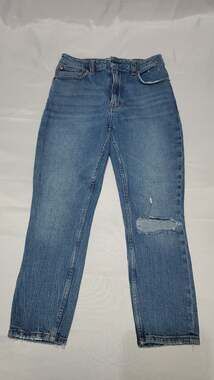 Abercrombie & Fitch Curve Love High Rise Skinny Jeans with Distressed Knee